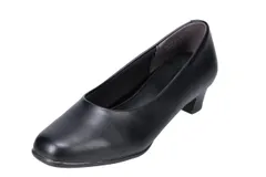 ★即日発送★フワラク ゆったり幅広 4E 防水 スクエアトゥパンプス <3.5cmヒール> 【21.5cm~25.5cm】 レディース