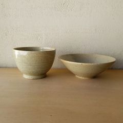 【わけあり処分品】碗ニ種（ 瀬戸焼 瀬戸 古瀬戸 鉢 平碗 茶碗 碗 うつわ 器 食器 作家 ）
