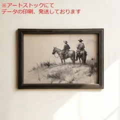 mz ポスター A1 サイズ (~A4まで対応可) ヴィンテージカウボーイの馬のスケッチ ウエスタンポスター カウボーイウォールアート カントリーアートモダン ファームハウス装飾レトロホース美の ギフト