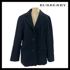 【BURBERRY】FT214-561-08 サイズ 11 コート ブラック/黒 ウール/羊毛 アンゴラ 裏地 ノバチェック アウター バーバリー LONDON/ロンドン (MM-200)