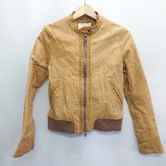 ◇ ⊇ SHIPS シップス 長袖 レザージャケット サイズM キャメル レディース E  【1408220039463】