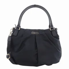 アニエスベー ボヤージュ Agnes b. VOYAGE 美品 ハンドバッグ ショルダーバッグ 2WAY ナイロン ロゴ 紺 ネイビー /FT ■GY14