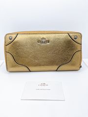 COACH/コーチ　長財布　ラウンドファスナー　アコーディオン　ゴールド　SH179