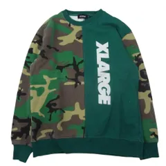 エクストララージ XLARGE カモフラ ロゴプリント スウェット グリーン系 M【中古】
