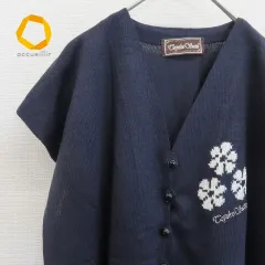 サイトウトヨコ★お花柄★フロントジップ★上品なロングニットワンピース★13号位colo_13xl42