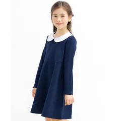 Bee【♪クーポン利用で20％OFF♪】セレモニーワンピース◇丸襟×ネイビー◇子供服 キッズ 女の子 100 110 120 130 140 150