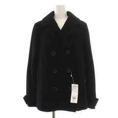 ブルーレーベルクレストブリッジ BLUE LABEL CRESTBRIDGE ラムブレンドビーバーピーコート ショート Pコート 裏地チェック ウール アウター 38 M 黒 ブラック 55B07-263 /YMのサムネイル