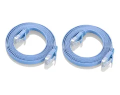 10M*2_ブルー COOSEED フラットケーブル LANケーブル 10m Cat6 ストレート 10m*2本 ブルー「１つパッケージ2本が含まれています」