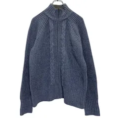 L.L.Bean ジップアップ ケーブルニット セーター XL～ ブルーグレー エルエルビーン 古着卸 アメリカ仕入 a609-5443