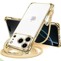 iPhone 17 Pro Max 用 ケース クリア ショルダー iphone17pro max 用 スマホケース アイフォン17ProMax カバー 肩掛け 斜めかけ 縄掛け 透明 TPU 薄型 軽量 耐衝撃 ケース 紐付き 斜めがけ 織りストラ..