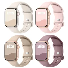 【新品】 【4枚入り】Knossen コンパチブル Apple Watch バンド 38mm 40mm 41mm 42mm 44mm 45mm 46mm 49mmアップルウォッチ バンド シリコン製 スポーツバンド iWatch Series 11 10  0