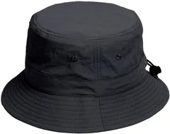 Laquest バケットハット ポリエステル 最大64cm あご紐付き メンズ レディース(ブラック,  S)