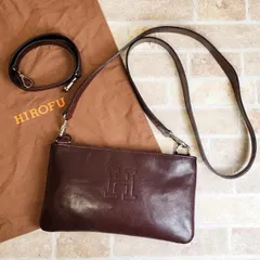 ヒロフ ☆ レザー 2WAY ミニ ショルダーバッグ ハンドバッグ イタリア製