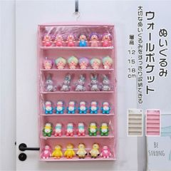 送料無料 ぬいぐるみウォールポケット ぬいぐるみ 収納 ディスプレイ ウォールポケット コレクションケース 収納ボックス コレクション 見せる収納 層高12/15/18cm 6段収納ケース ウォールポケット小物 ドア掛け収納式ポケット