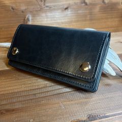 【トラッカーウォレット ロング】 ブラック 本革 ハンドメイド バイカー