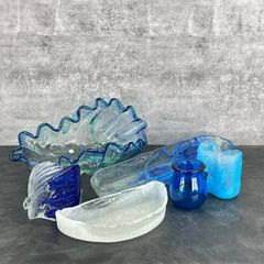 IWATA Glass 岩田硝子 6点 花瓶 花器 インテリア アートフラワーベース ガラス製 伝統工芸品 雑貨 【中古】/5102068