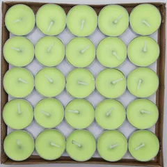 【在庫セール】円形 50個入り 無香料 (Green) アルミカップ ろうそく ティーライトキャンドル HIDERME