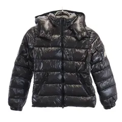 モンクレール ダウンジャケット 128cm 黒 MONCLER ロゴ刺繍 キッズ 古着 【231113】のサムネイル