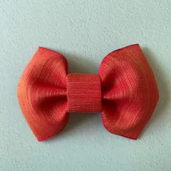 畳縁リボン　ヘアピン　ヘアクリップ　朱色