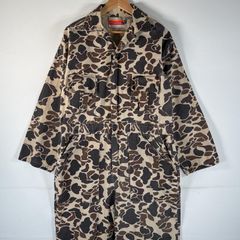 古着 90's/90年代 ウィンチェスター WIN CHESTER 長袖つなぎ オールインワン ワーク 作業着 ハンティングカモフラ ダック M  ブラウン系 メンズ