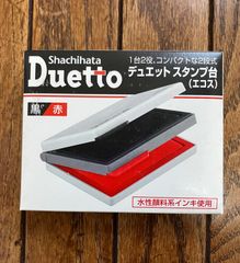 シヤチハタ デュエット スタンプ台 エコス 黒・赤2段セット HFW-2EC shachihata