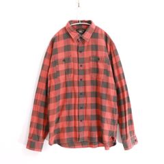 【中古A】RRL ダブルアールエル L メンズ 長袖シャツ バッファロー チェック ツイル ワークシャツ 赤 黒 中古A 古着