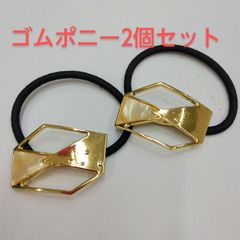 ●飾り付き プレート  ヘアゴム 2個セット ゴムポニー  ヘアアクセサリー カジュアル シンプル かわいい キュート おしゃれ