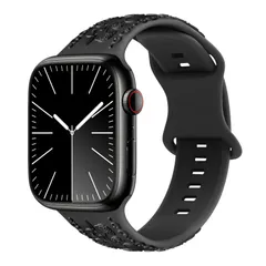 TOORQR コンパチブル Apple Watch バンド アップルウォッチ バンド エンボスローズシリコン製のApple Watch バンド 49mm 45mm 44mm 42mm 41mm 40mm 38mm あっぷるうぉっち シリコン交換ベル