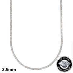 モアサナイト 2.5mm ネックレス シルバー テニスチェーン .925Silver ４５ｃｍ【7.5カラット】メンズ レディース GRA証明書付