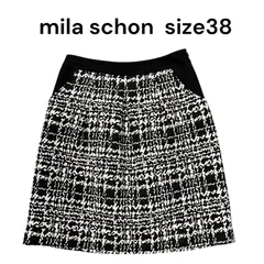◆ミラショーンmila schon  白 黒 ミニスカートレディース size38 S5T476