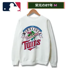 80s USA製 ミネソタツインズ スウェット M相当(表記L) ホワイト 1987年製 フルーツオブザルーム FRUIT OF THE ROOM MINNESOTA TWINS MLB スポーツ 野球 ヴィンテージ Y2K ユニセックス 古着 N802