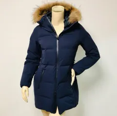 美品★DESCENTE・デサント オルテライン 水沢ダウン レディース フード ラクーンファー付き ダウンコート(M)日本製 レディースダウンジャケット 秋冬物 ブランド アウター ジャケット カジュアル リアルファーのサムネイル