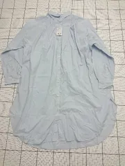 ◇ ⊂ アメリカン ホリック コットン系 長袖 ロング バックギャザーシャツワンピース サイズM ライトブルー系 レディース E  【1508200021195】