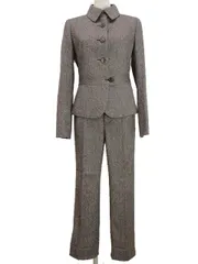 バーバリー ロンドン BURBERRY LONDON ツイード パンツ スーツ ジャケット セットアップ 38 ブラウン系 ウールのサムネイル