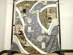 平和屋着物●豪華振袖　駒刺繍　絞り　飛鶴花蝶丸文　金銀糸　金銀彩　正絹　逸品　AAAZ8107ck