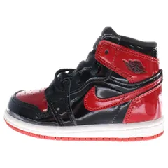NIKE (ナイキ) AIR JORDAN1 RETRO HIGH OG TD Patent Bred エアジョーダン1 パテントブレッド ハイカットスニーカー キッズ ブラック/レッド US8C/14.0m AQ2665-063