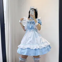 セクシー コスプレ衣装 メイド服 ロリータ レディース エプロン ドレス アリス風 コスチューム 仮装 学園祭luolita02