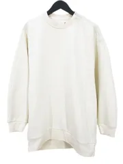 ユニクロ UNIQLO 長袖 ドライスウェット クルーシャツ トレーナー XL オフホワイト 無地 肩ファスナー リブ