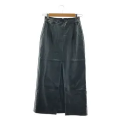 【美品】  AMERI / アメリ | DEEP SLIT SYNTHETIC LEATHER SKIRT / ディープスリット シンセティックレザー スカート | S | ブラック | レディース