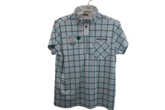 Kolwin(コルウィン) ハーフジップシャツ 白緑チェック レディース L ゴルフ用品 2504-0750 中古