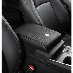 ◆ルノー RENAULT◆ブラック◆アームレストマット コンソールボックスパッド 形状記憶 肘置きカバー 収納ボックスマット 革製 高めパッド