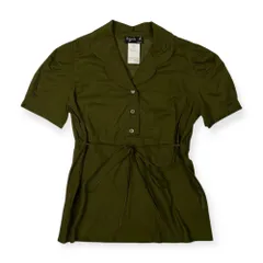 agnes b. アニエスベー 半袖シャツ ブラウス サイズ 38 /カーキグリーン/薄手