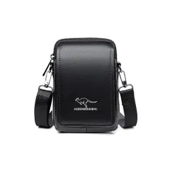 ：黒A Whatna ミニワンショルダーバッグ メンズ ミニウエストバッグ ウエストポーチバイク用 pu レザー 男女兼用 ミニ斜め掛け ボディバッグ 胸バッグ ワンショルダー 軽量 ブラウン 黒 (：黒A)