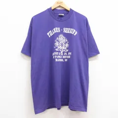 XL/古着 ヘインズ 半袖 ビンテージ Tシャツ メンズ 90s 木 大きいサイズ クルーネック 紫 パープル 25jul11 中古