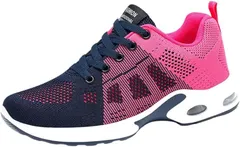 Ｄ．Ｓｔｏｍｏ ダイアナサイズ対応 大きいサイズ専門 レディーススニーカー 25～26.5cm 幅広対応 軽量 通気性 クッション性 ツートンカラー(ネイビーピンク,  25.0 cm)