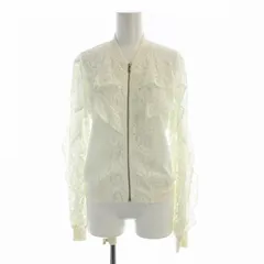 ビーシービージーマックスアズリア BCBGMAXAZRIA ブルゾンジャケット MA-1 レース フリル XS 白 ホワイト NIMV4J708 /EEのサムネイル