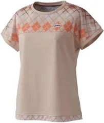 【新品】prince（プリンス）レディース ウィメンズ ゲームシャツ 吸汗速乾 UPF50＋ 半袖 テニスウェア　ベージュ WF5076-040