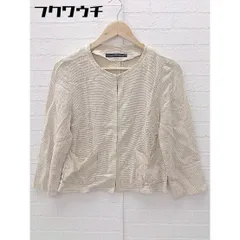 ◇ green label relaxing UNITED ARROWS 長袖 ノーカラー ジャケット サイズ38 ベージュ レディース 【中古】 【1102190003676】