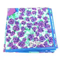 ジムトンプソン スカーフ 大判 花柄 シルク タイ製 ブランド 小物 レディース パープル JIM THOMPSON 【中古】