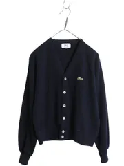【お得なクーポン配布中!】 70s 80s ラコステ アクリル ニット カーディガン メンズ レディース М / ヴィンテージ IZOD LACOSTE 羽織り 前開き 糸巻タグ セーター 紺